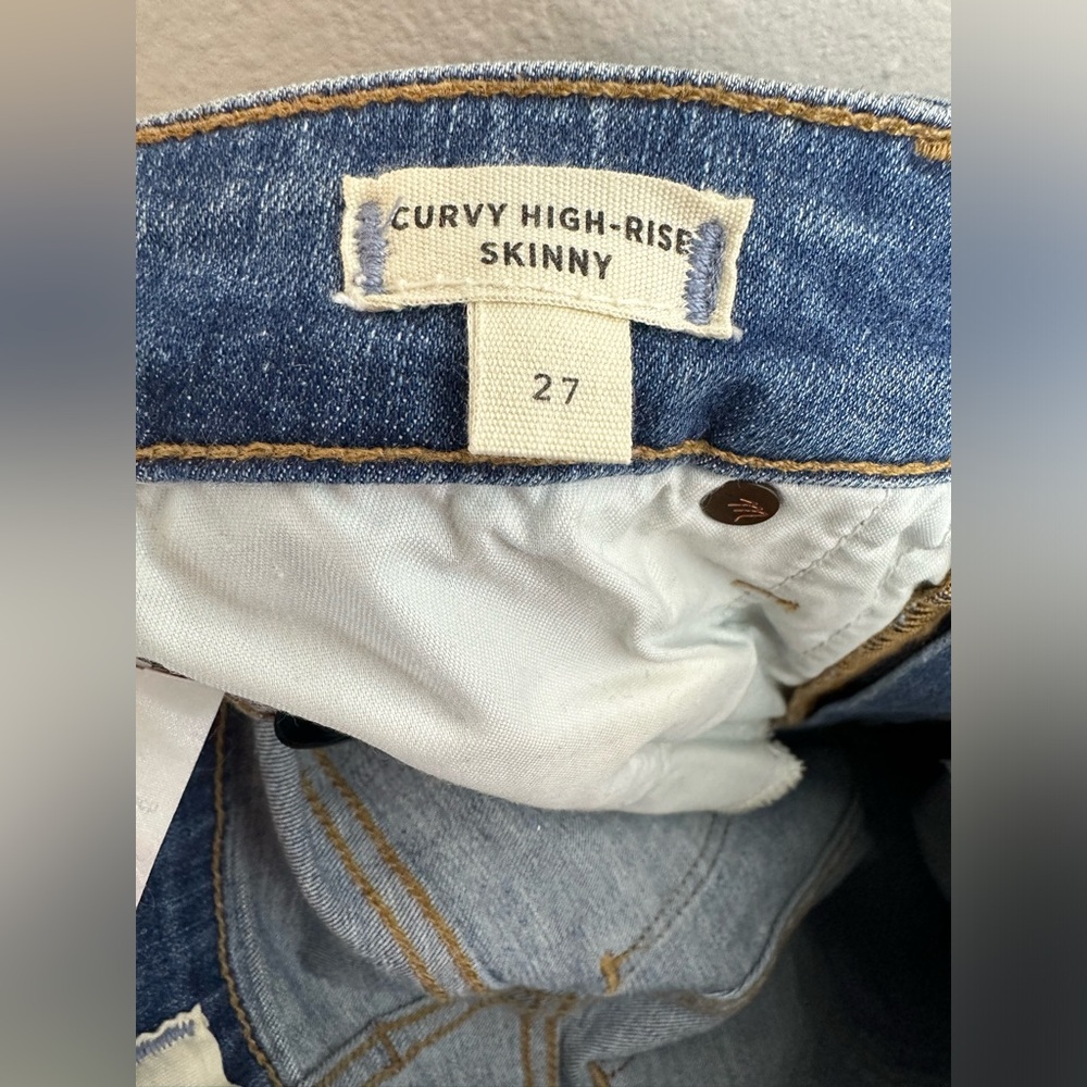 Madewell Curvy High Rise Skinny Jeans Dark Wash Women's Size 27 - Picture 4 of 6